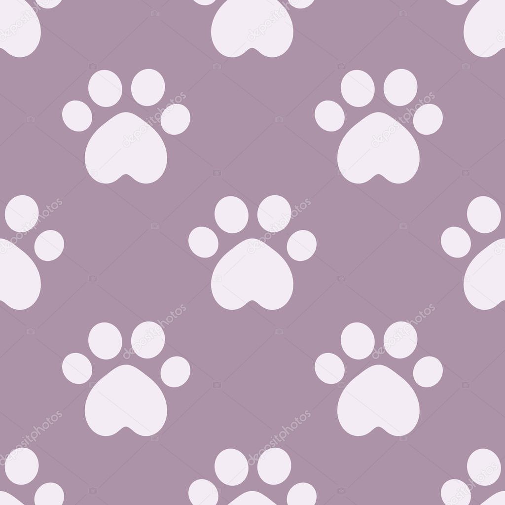 Cat paws seamless wallpaper pattern.