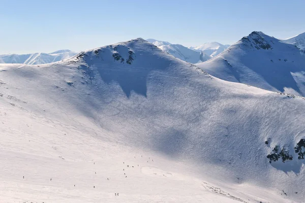 Skipiste Kasprowy Wierch Polen Winterlandschap Van Hala Goryczkowa Tatra Gebergte — Stockfoto