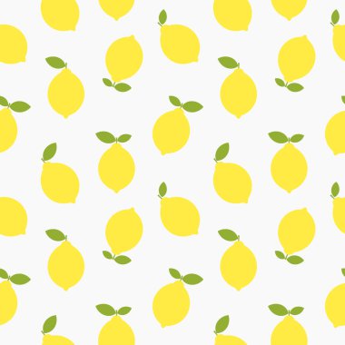 Sarı limonlar düz düz yaz deseni. Vektör illüstrasyonu.