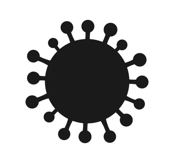 Virus Coronavirus Simbolo Nero Illustrazione Vettoriale — Vettoriale Stock