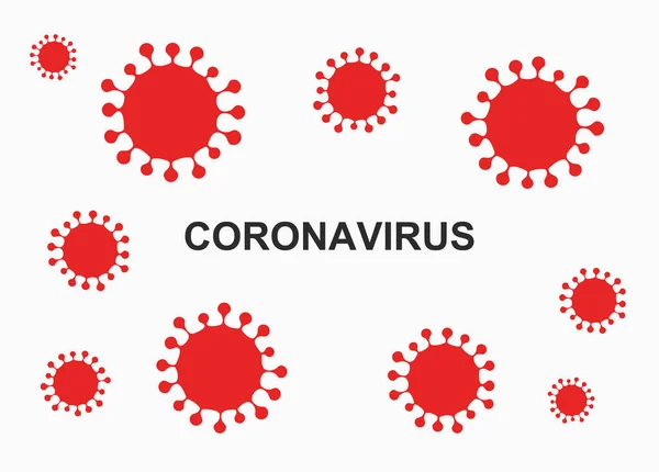 Símbolo Rojo Del Virus Coronavirus Sobre Fondo Blanco Ilustración Vectorial — Archivo Imágenes Vectoriales