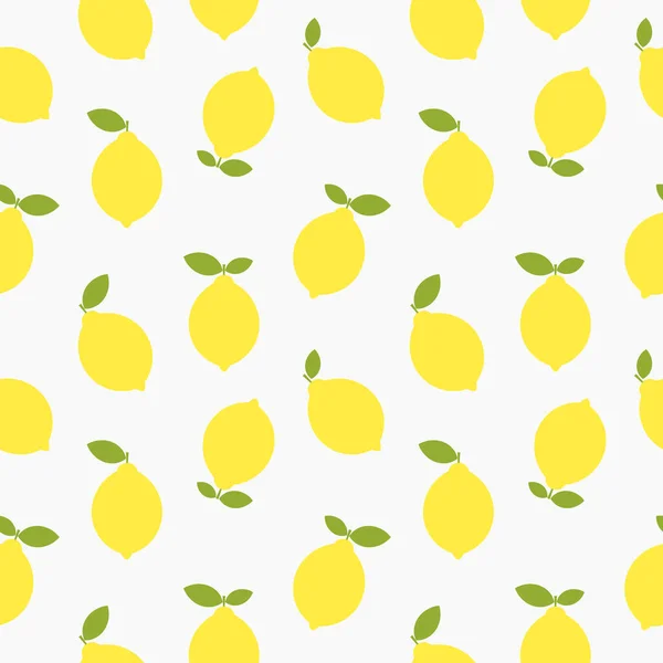 Yellow Lemons Seamless Flat Summer Pattern Vector Illustration — Stock Vector