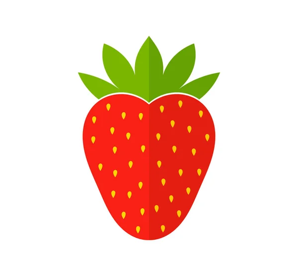 Rode Aardbeien Platte Ontwerp Pictogram Vectorillustratie — Stockvector