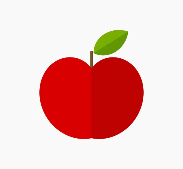 Rote Apfelfrucht Flache Design Ikone Vektorillustration — Stockvektor