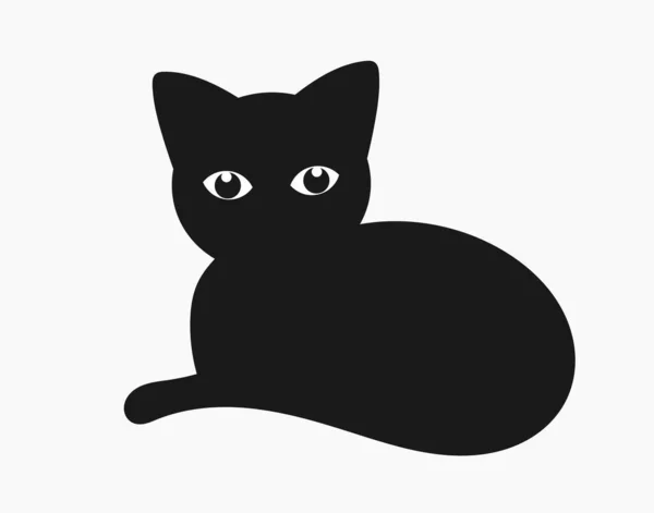 Black Cat Icon Vector Illustration — Stock Vector