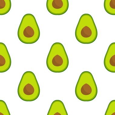 Avokado pürüzsüz desen. Vektör illüstrasyonu.