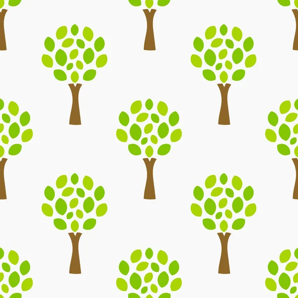 Green Trees Natural Seamless Pattern Vector Illustration — Stock Vector