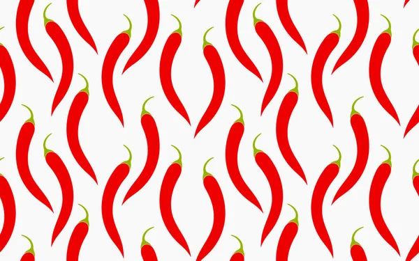 Pimentas Quentes Vermelhas Padrão Sem Costura Ilustração Vetorial —  Vetores de Stock