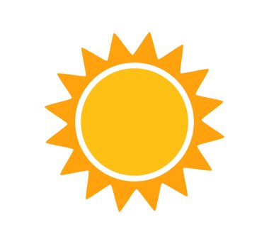 Şirin güneş basit düz ikon. Vektör illüstrasyonu.