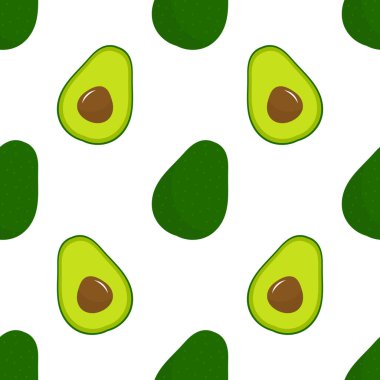 Avokado meyvesi pürüzsüz desen. Vektör illüstrasyonu.