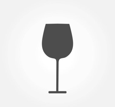 Bir bardak şarap, basit bir ikon. Vektör illüstrasyonu.