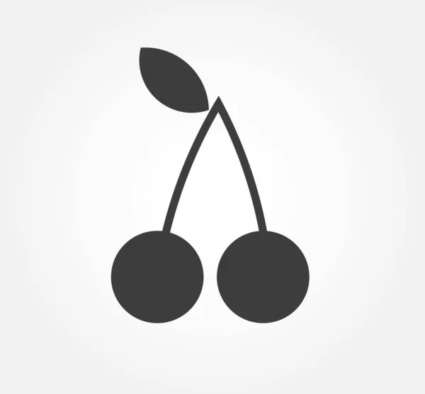 Icône Cerise Noire Illustration Vectorielle — Image vectorielle