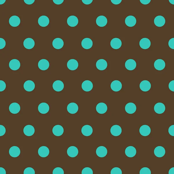 Blue Polka Dots Brown Background Flat Seamless Pattern Vector Illustration — Stock Vector