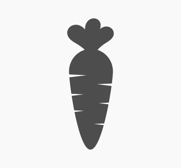 Ikone Der Schwarzen Karottenform Vektorillustration — Stockvektor
