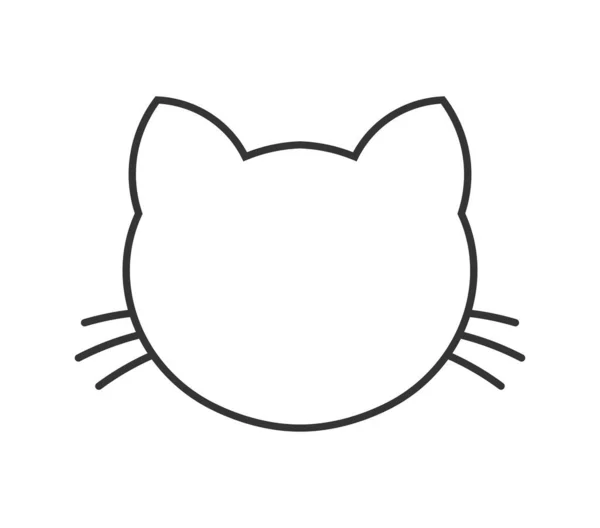 Icono Línea Forma Cabeza Gato Ilustración Vectorial — Vector de stock