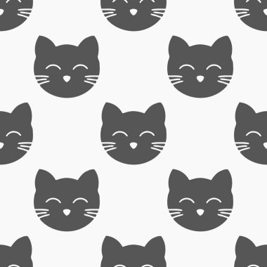 Kediler sevimli, pürüzsüz bir şekille karşı karşıya. Vektör illüstrasyonu