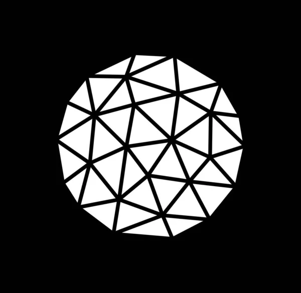 Okrągła Wieloboczna Figura Geometryczna Wektor Czarno Biały — Wektor stockowy