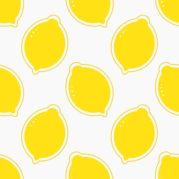 Yellow Lemons Seamless Pattern Flat Design Vector Illustration — Stock Vector