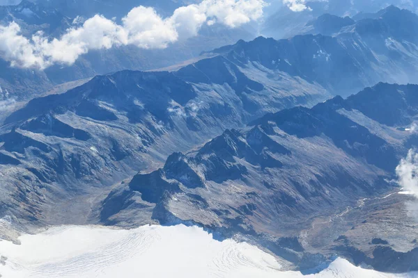 Alpes Italianos Montanhas Geleira Acima Vista Avião — Fotografia de Stock