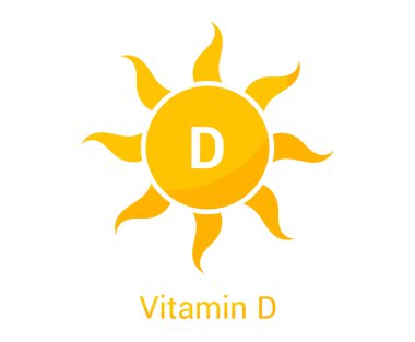 D vitamini güneş ikonu tasarımı. Vektör illüstrasyonu.