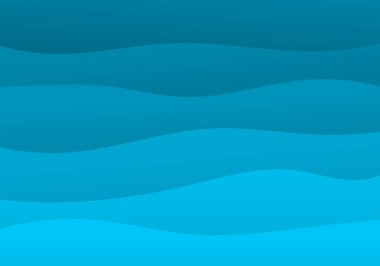 Mavi deniz suyu dalgaları çizimi. Vektör arkaplanı