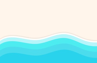 Cennet kumsalı ve deniz dalgaları arka planı. Vektör illüstrasyonu.