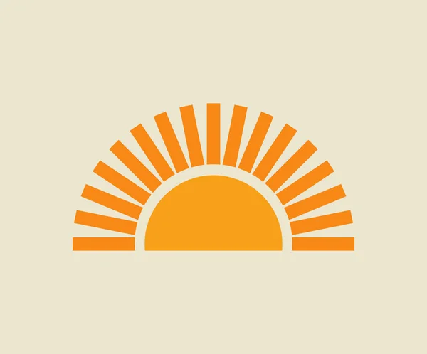 Sunset Sun Icon Vector Illustration — Stock Vector