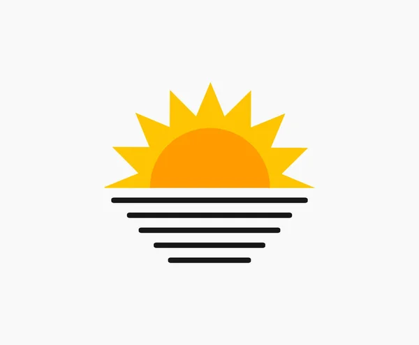 Sunset Sun Sea Icon Vector Illustration — Stock Vector