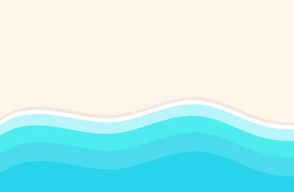 Ráj Pláž Moře Vlny Pozadí Vektorová Ilustrace — Stockový vektor