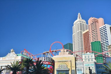 LAS VEGAS, ABD - 24 Mart 2018 Las Vegas Bulvarı üzerinde New York Oteli.