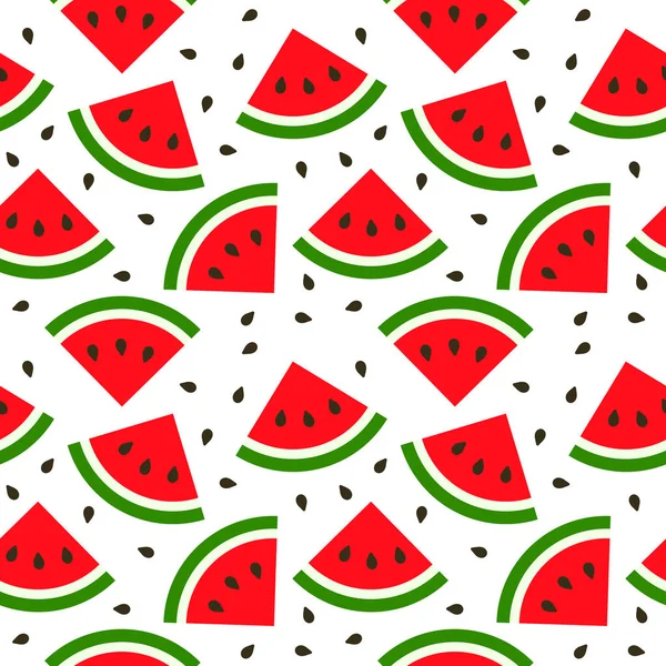 Karpuz dilimleri ve tohumlar düz ve pürüzsüz desen. Vektör illüstrasyonu.