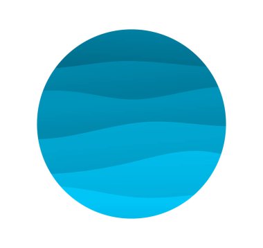 Deniz dalgaları su amblemi etrafında. Vektör illüstrasyonu.