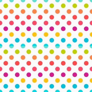 Renkli noktalar pürüzsüz desen. Vektör illüstrasyonu.