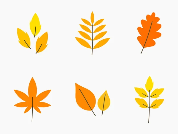 Autumn Leaves Set Vector Illustration — Stock Vector