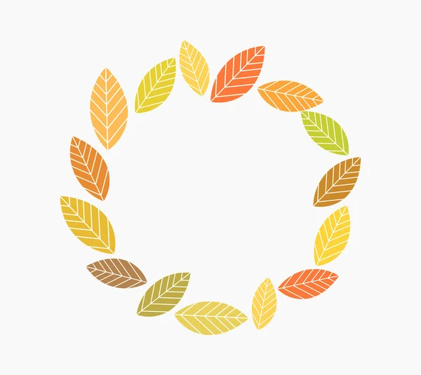 Autumn Leaves Circle Border Vector Illustration — Stock Vector