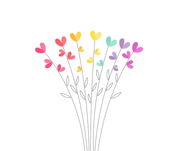Ramo Flores Colores Ilustración Vectorial Verano — Archivo Imágenes Vectoriales