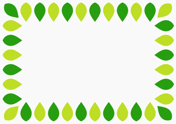 Green Leaves Frame Vector Illustration — Stock Vector