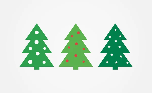 Trois Arbres Noël Verts Illustration Vectorielle — Image vectorielle