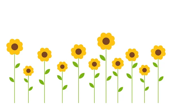 Cute Yellow Flowers Background Vector Illustration — Stock Vector