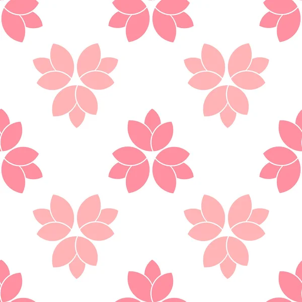ピンクの花のシームレスなパターン ベクターイラスト — ストックベクタ