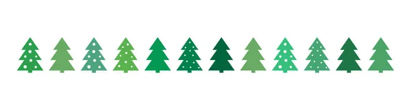 Christmas Trees Border Pattern Vector Illustration — Stock Vector