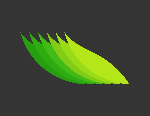 Green Leaves Symbol Black Background Vector Illustration — Stock Vector