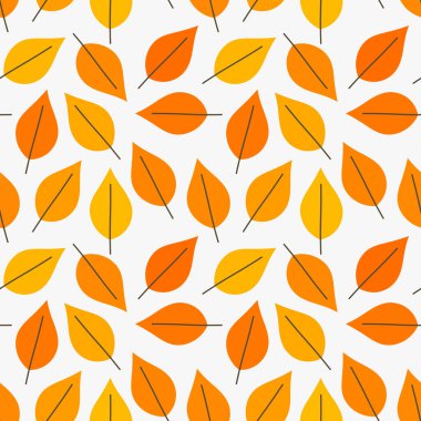 Sonbahar, turuncu ve pürüzsüz desen bırakır. Vektör illüstrasyonu.