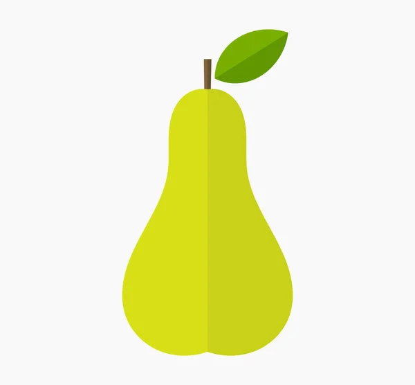 Pear Fruit Green Flat Design Icon Vector Illustration — Stock Vector