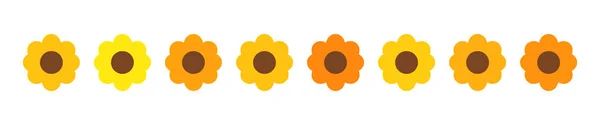 Autumn Yellow Orange Flowers Decor Border Vector Illustration — Stock Vector