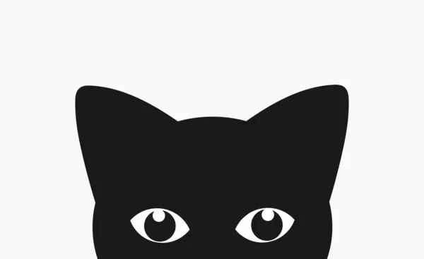 Черная Кошка Подкрадывается Векторная Иллюстрация Хэллоуина — стоковый вектор