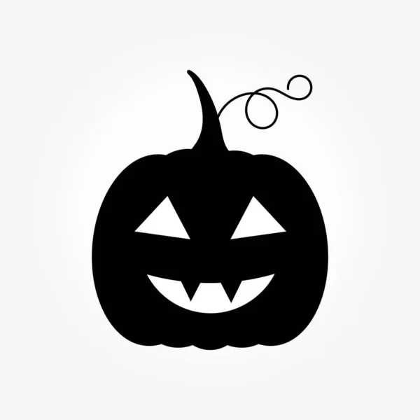 Halloween Calabaza Jack Linterna Icono Forma Negra Ilustración Vectorial — Vector de stock