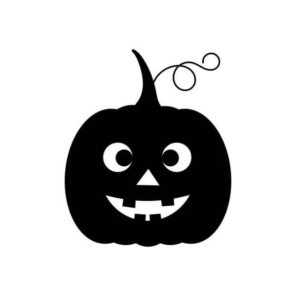Halloween Zucca Jack Lanterna Nera Divertente Icona Illustrazione Vettoriale — Vettoriale Stock