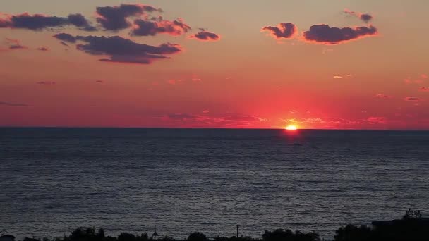 Zachód Słońca Horyzoncie Morze — Wideo stockowe