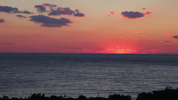 海の水平線に沈む夕日 — ストック動画